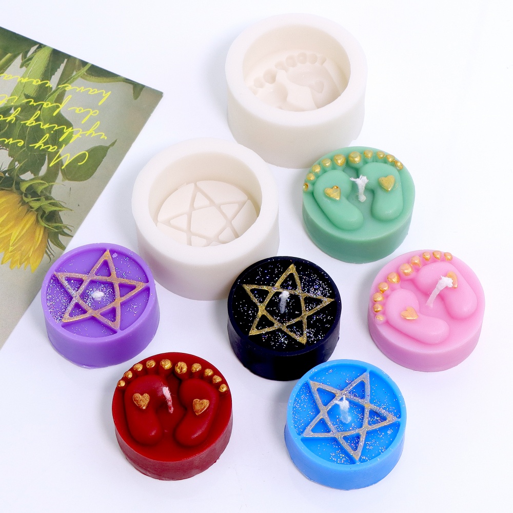 Soap Making Art - 3D Exquisite Round Pentagram Silicone Candle