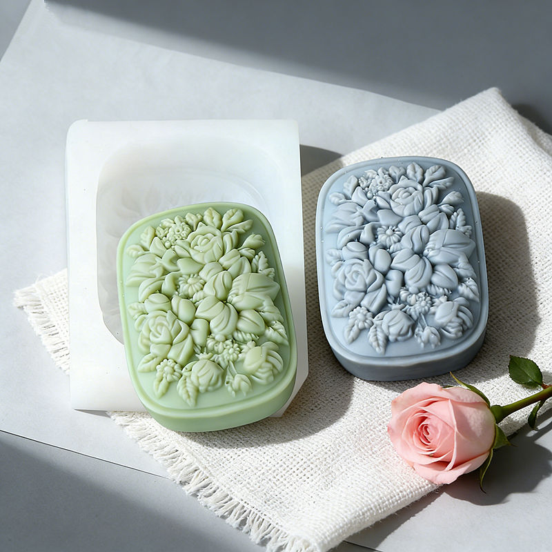 Square Floral Silicone Soap Mo - Soap Making Home review and price