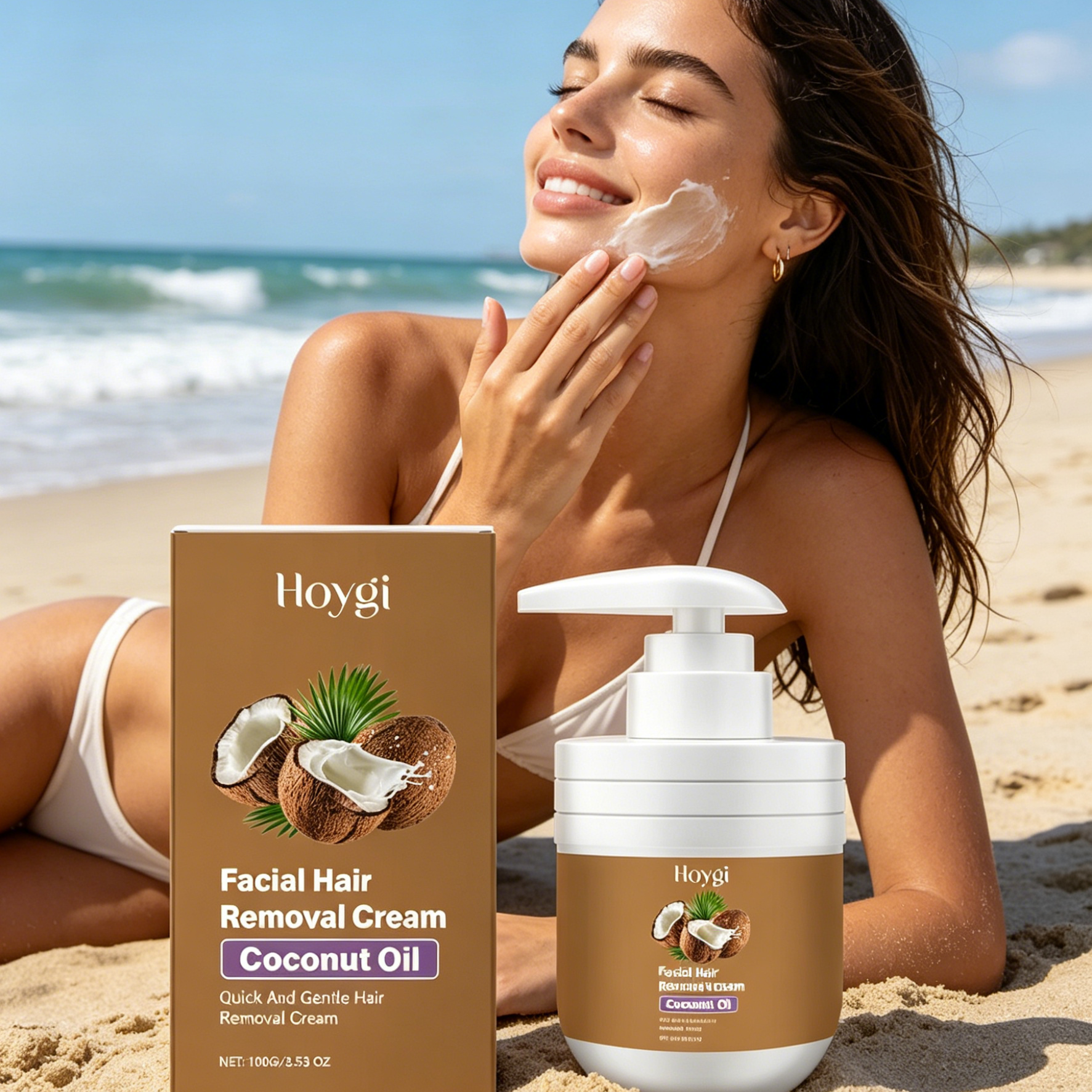 Hoygi Facial Hair Removal Crea - Coconut Oil Refined review and price